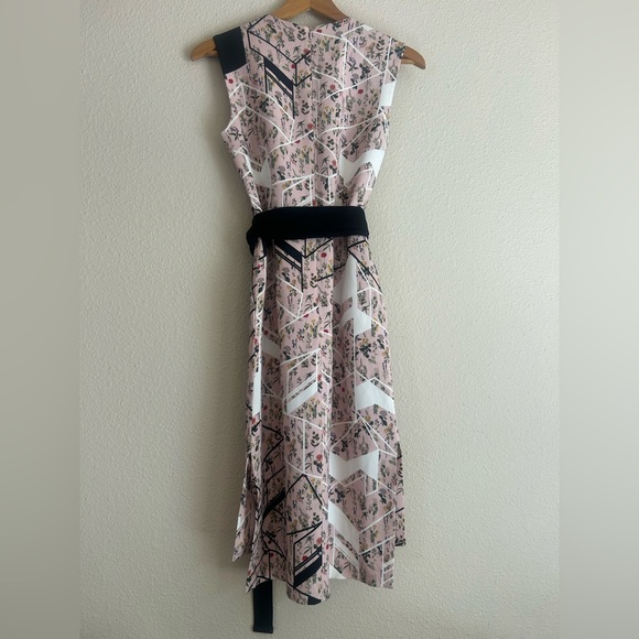 Preen by Thornton Bregazzi floral geometric print dress | medium | black & pink - Picture 5 of 10